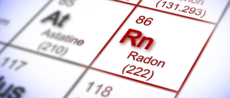 Periodical table showing Rn Radon (222) element