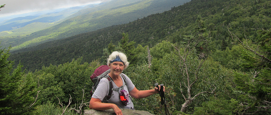 Cindy Griffith Hiking Hedgehog Brook to Appalachian Gap