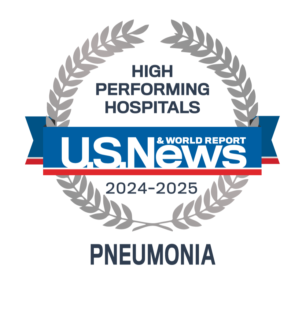 U.S. News & World Report High Performing badge for pneumonia