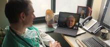 Dr. Jeremiah Eckhaus of Integrative Family Medicine - Montpelier on video call with patient