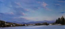 East Montpelier Twilight painting by Susan Bull Riley