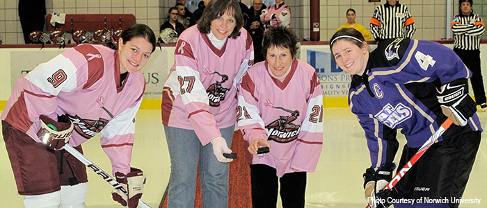 Gail Mariano at Norwich University's "Fill the Rink with Pink" Fundraiser